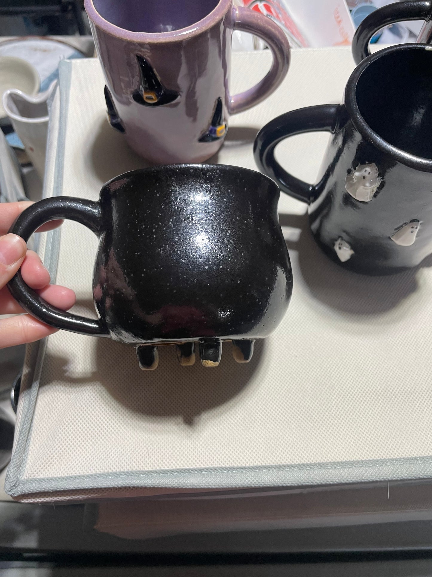 Cauldron and pumpkin mug